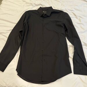 Zara Slim Fit Button-Collar Light easy care Men's Black Dress Shirt